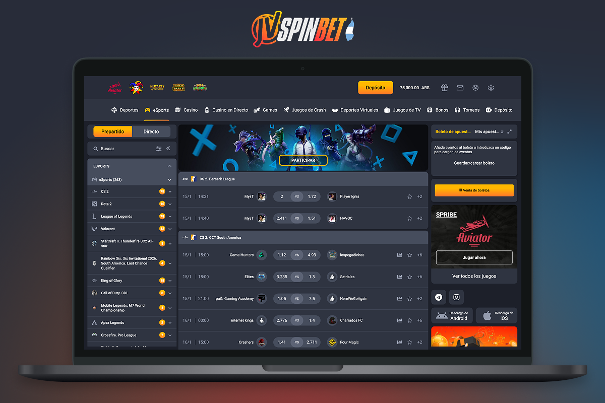 Las apuestas en deportes electrónicos son bastante populares en JVSpin