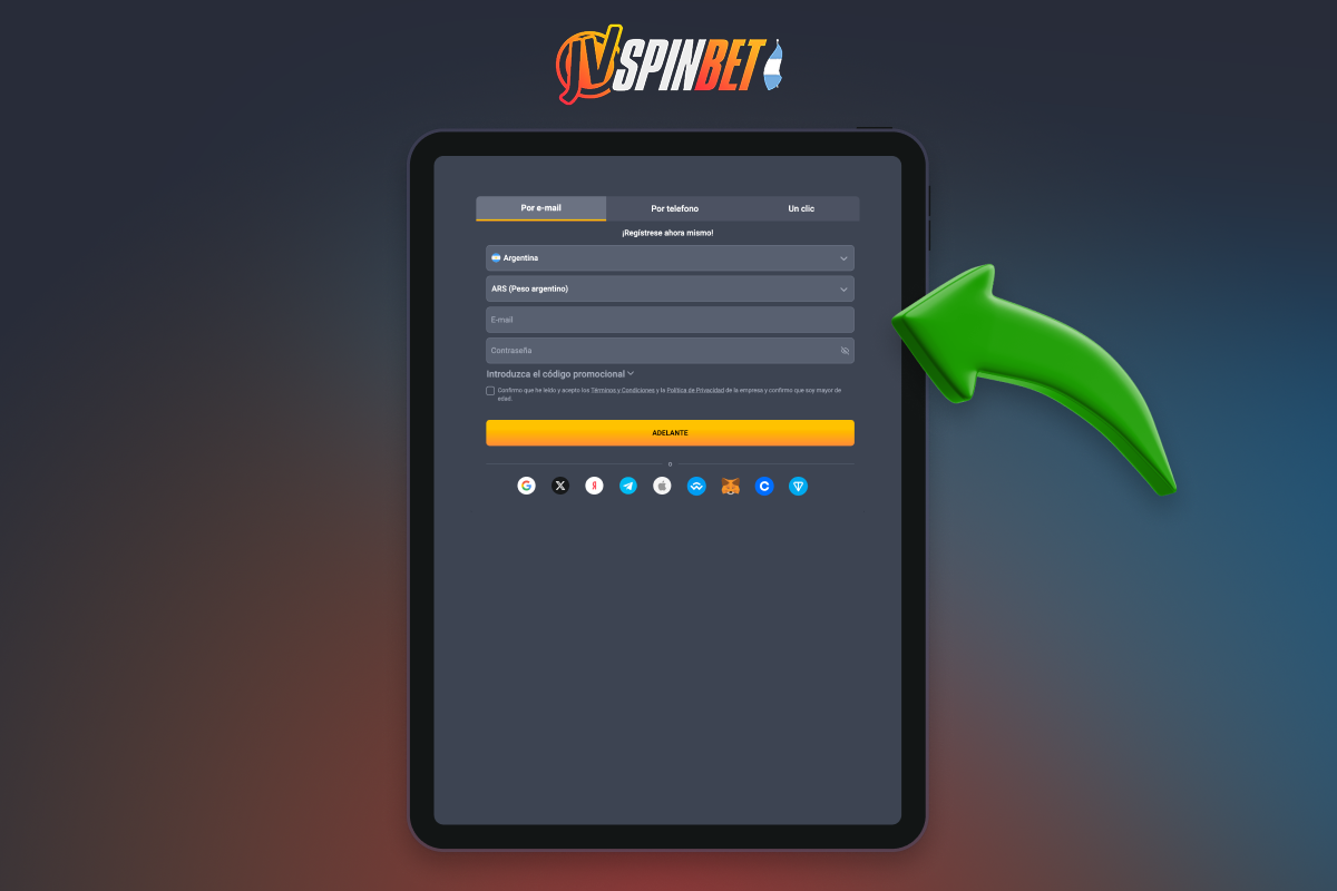 Sigue las instrucciones para registrarte en Jvspin Casino